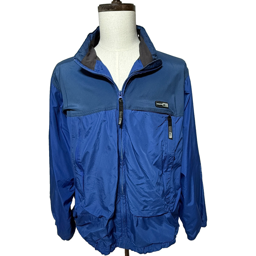 REI Jacket Mens‎ XL Blue Colorblock Full Zip Pockets Nylon Windbreaker Hiking